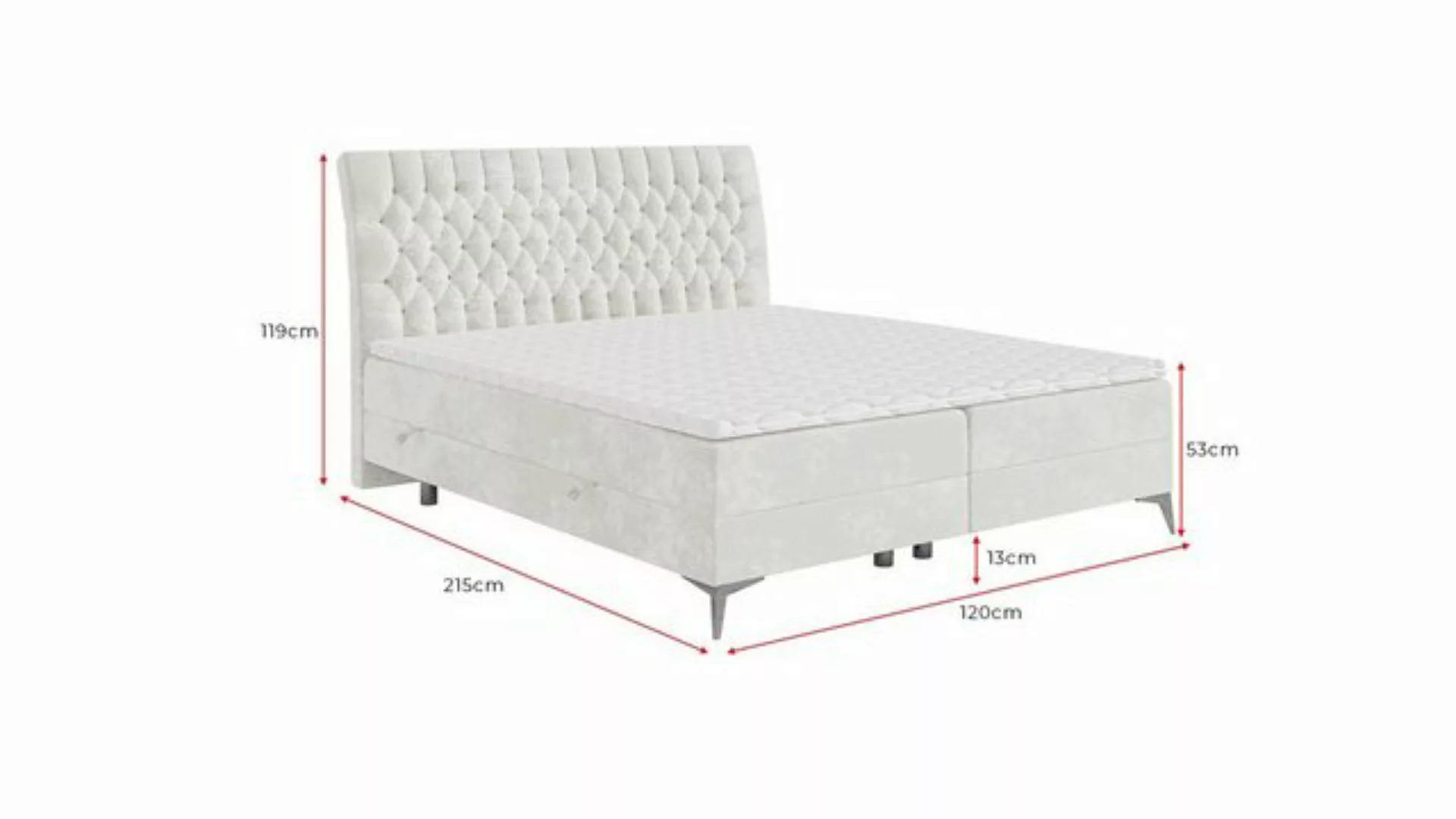 Siblo Boxspringbett Frodo (4 Packung, Ein Boxspringbett mit zwei seitlich z günstig online kaufen