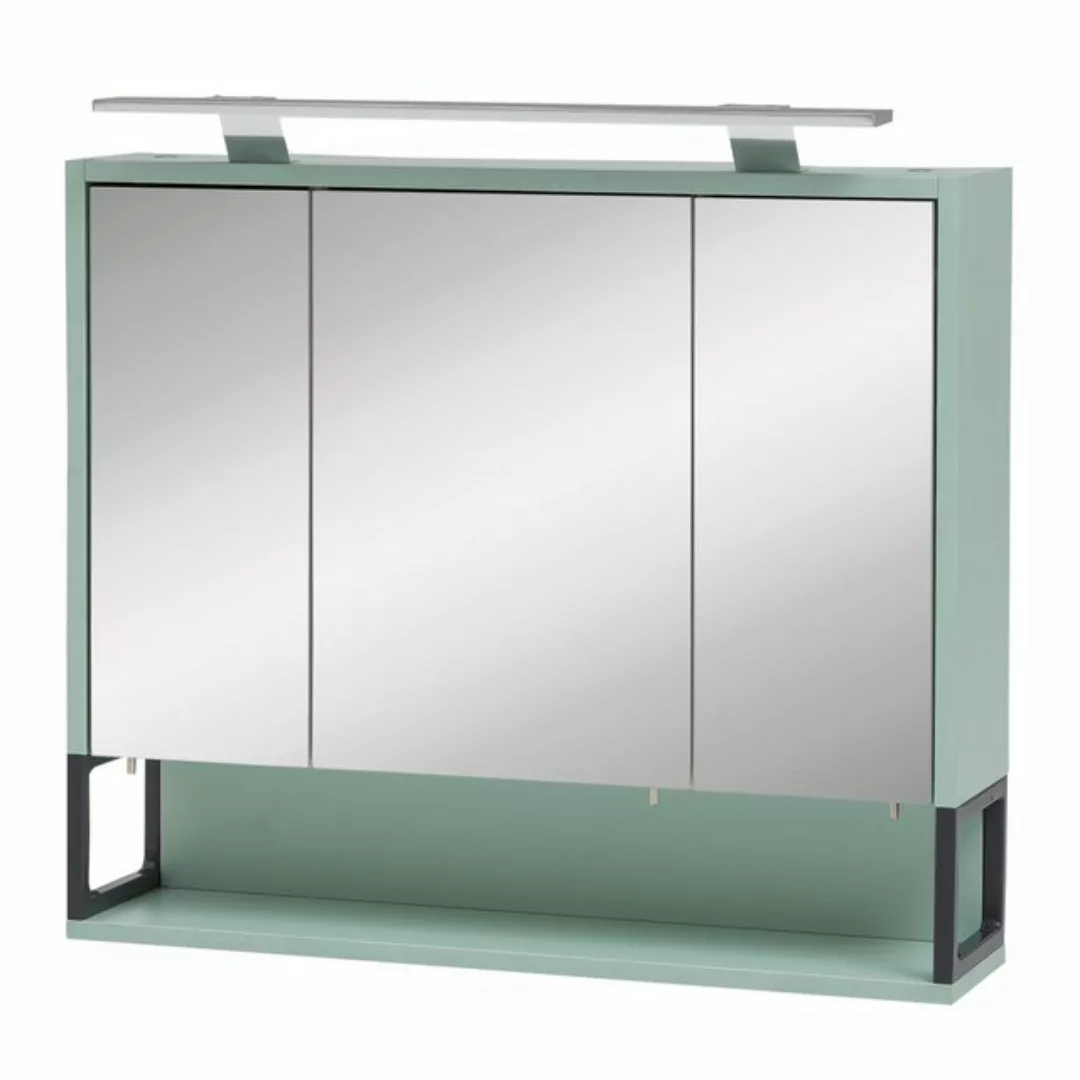 Lomadox Spiegelschrank LIMOGES Badezimmer -80 in Mintgrün mit LED-Beleuchtu günstig online kaufen
