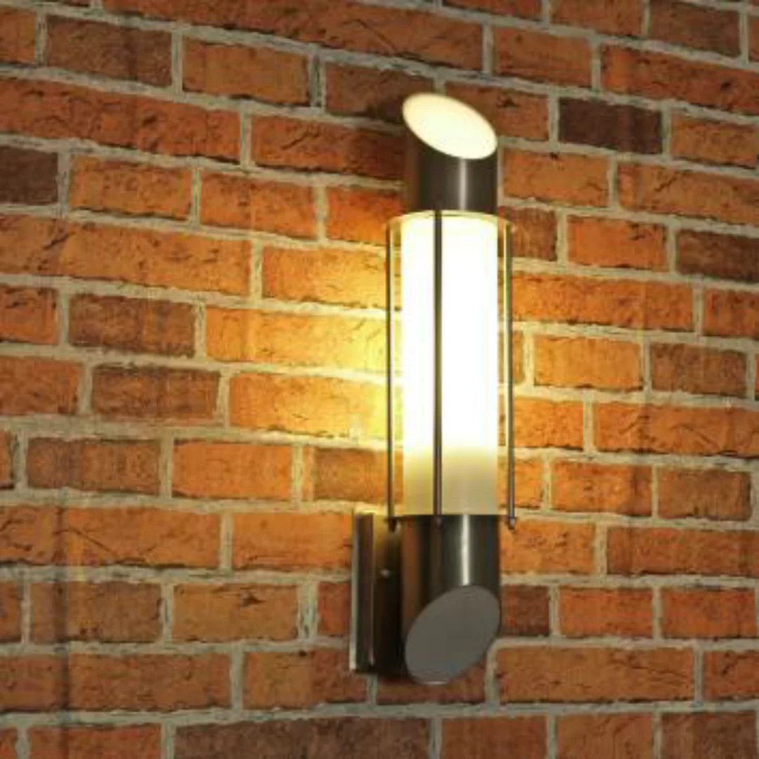 Wandlampe außen IP44 E27 Edelstahl Modern Garten Haus günstig online kaufen