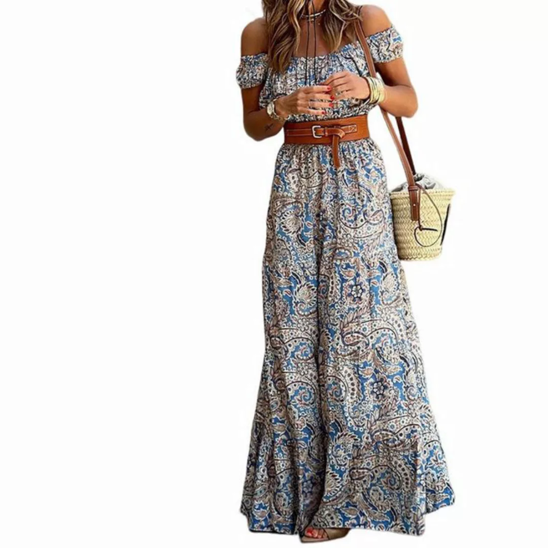 RUZU UG Dirndl Midikleid Modisches Damenkleid Ausschnitt Kurzen Ärmeln günstig online kaufen