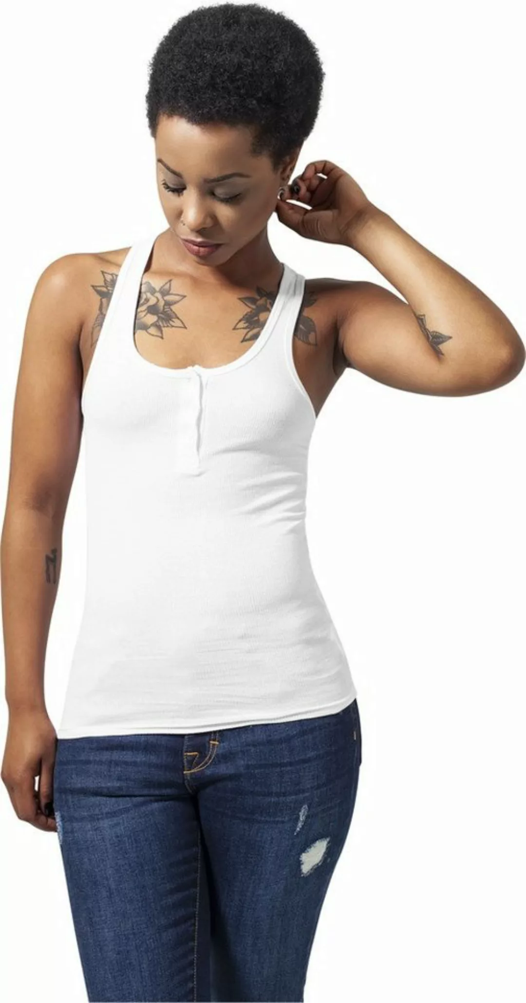 URBAN CLASSICS T-Shirt Ladies Button Tanktop günstig online kaufen