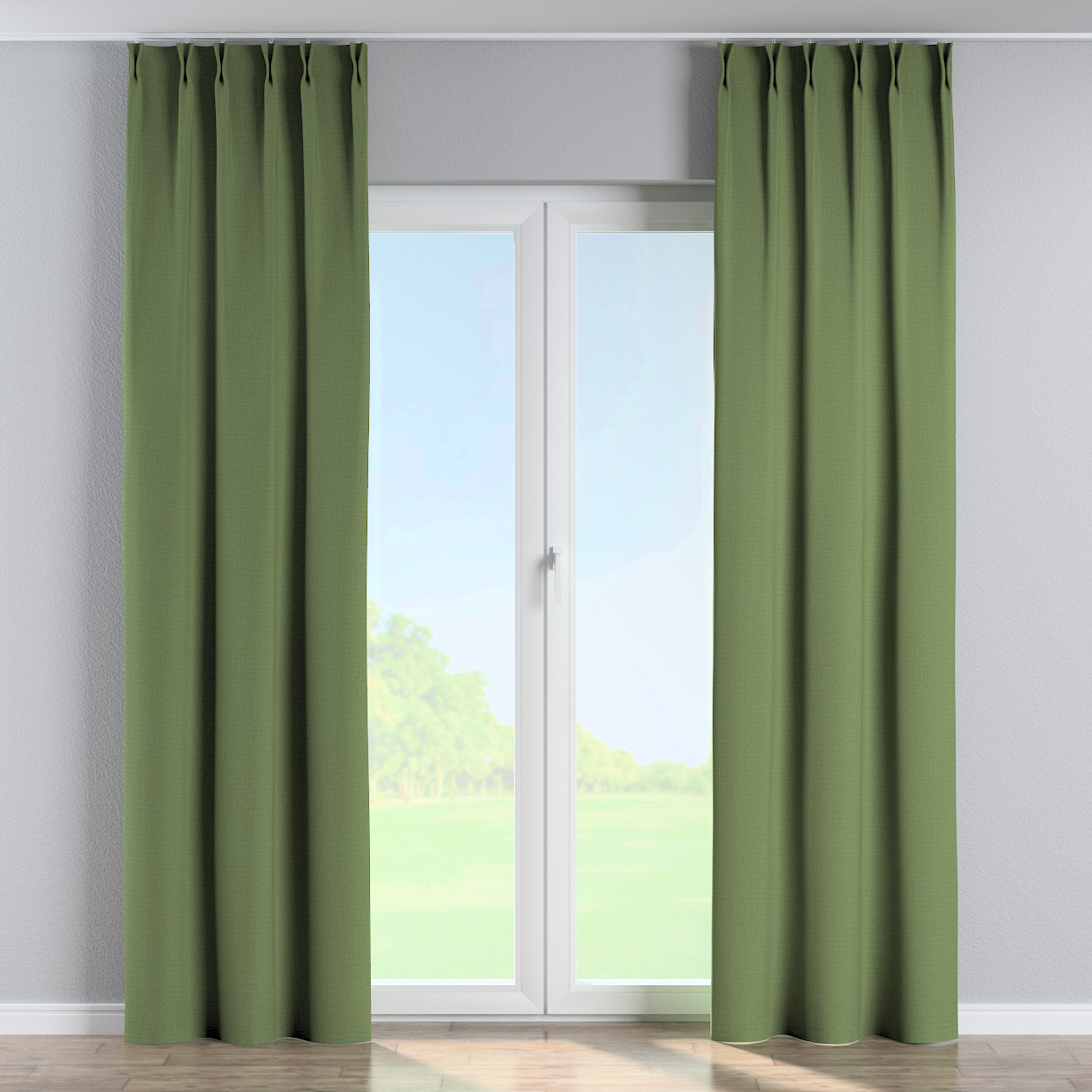 Vorhang mit flämischen 2-er Falten, grün, Blackout 300 cm (269-15) günstig online kaufen