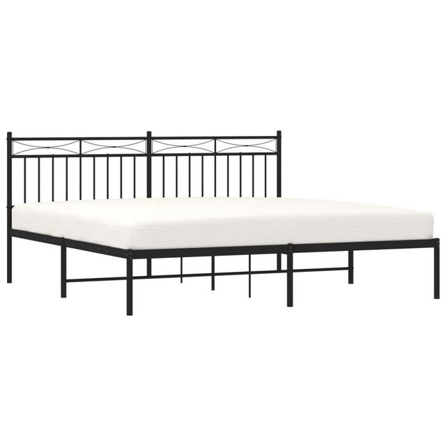 vidaXL Bett Bettgestell mit Kopfteil Metall Schwarz 180x200 cm günstig online kaufen