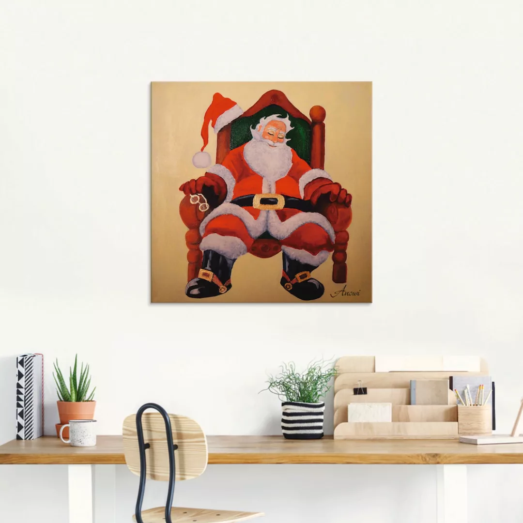 Artland Glasbild "Schlafender Weihnachtsmann", Weihnachten, (1 St.), in ver günstig online kaufen