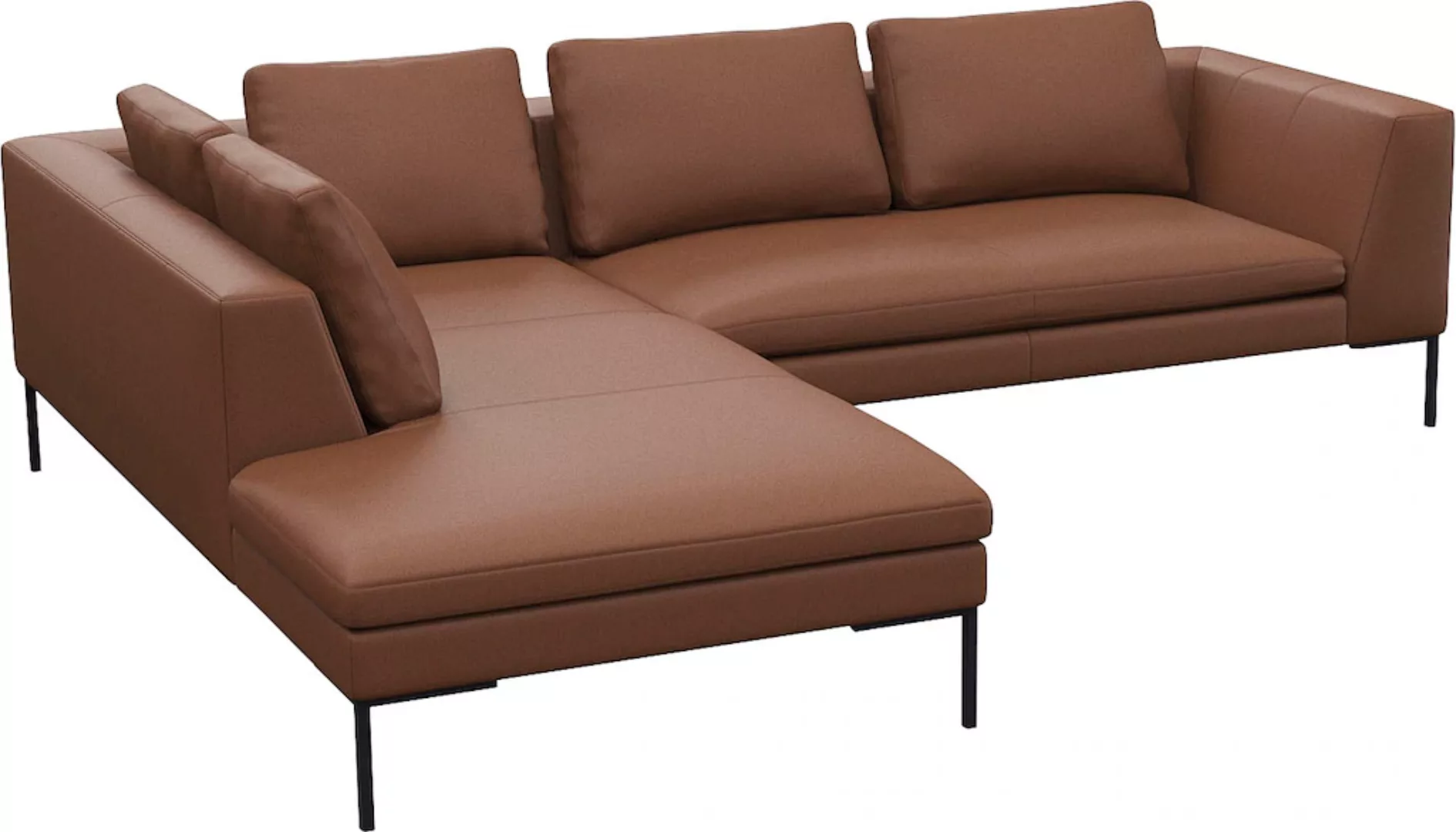 FLEXLUX Ecksofa "Loano", modernes Sofa, frei im Raum stellbar, lose Kissen, günstig online kaufen