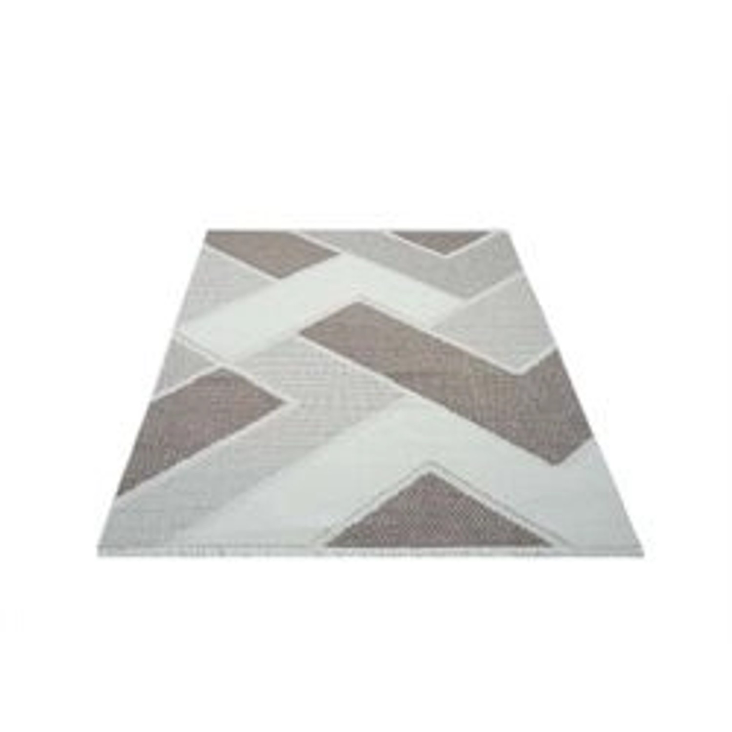 payé Teppich Linda 77 Kurzflor 120x170 cm Beige Geo-Muster günstig online kaufen