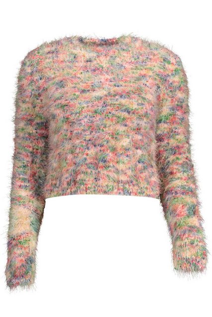 Desigual Strickpullover Damenpullover Rosa mit Rundhalsausschnitt und Kontr günstig online kaufen