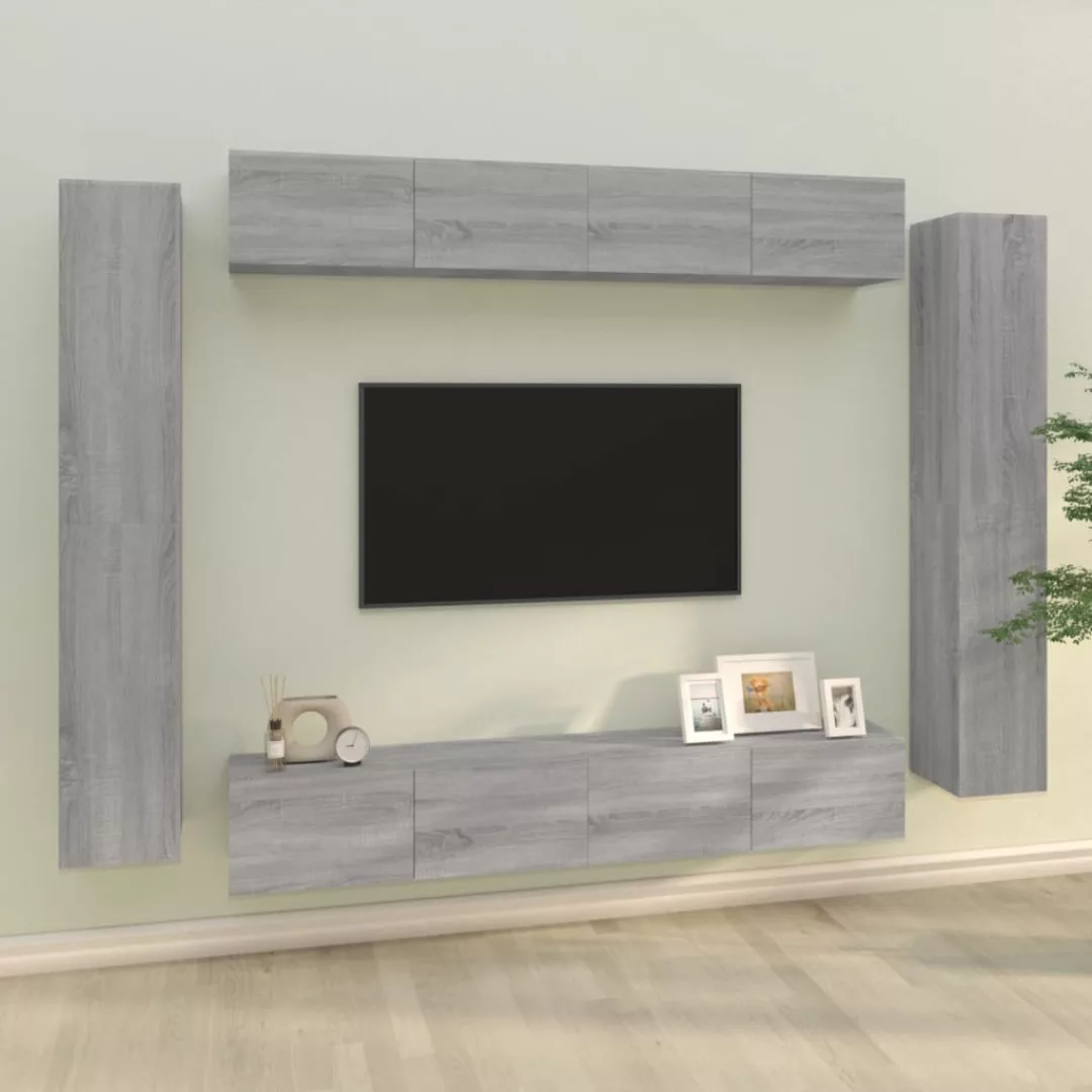 Vidaxl 8-tlg. Tv-schrank-set Grau Sonoma Holzwerkstoff günstig online kaufen