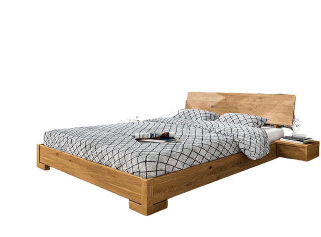 Natur24 Einzelbett Bett Bento 3 Sonderlänge 100x190 Wildeiche Holzkopfteil günstig online kaufen