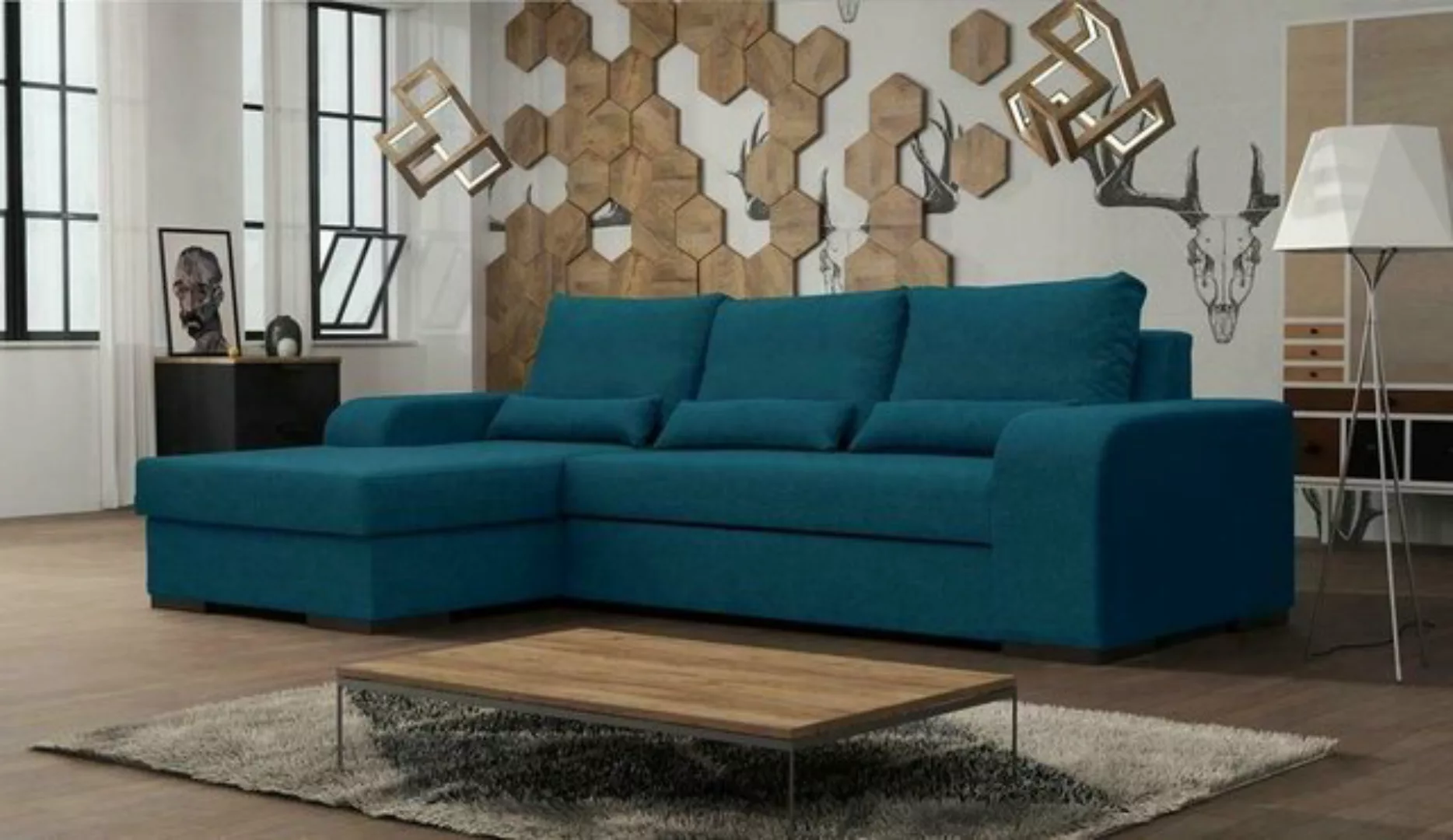 JVmoebel Ecksofa, Sofa Schlafsofa Designer Sofa mit Bettfunktion - Bettkast günstig online kaufen