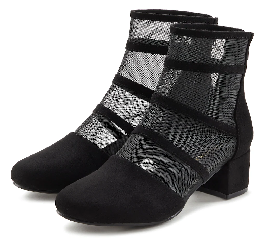 LASCANA Stiefelette "Ankle Boots, Stiefel", mit modischen Mesh-Einsätzen un günstig online kaufen