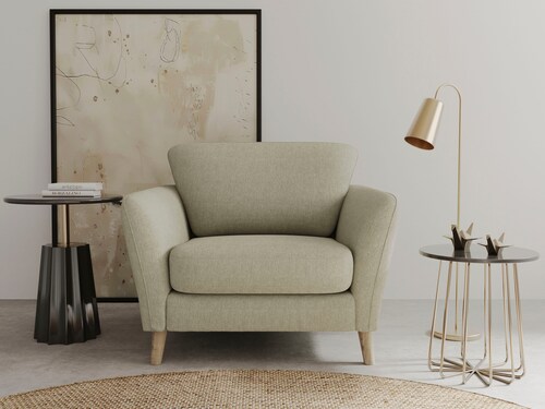 Home affaire Sessel »MARSEILLE«, Massivholzbeine Eiche, Landhausstil, Welle günstig online kaufen