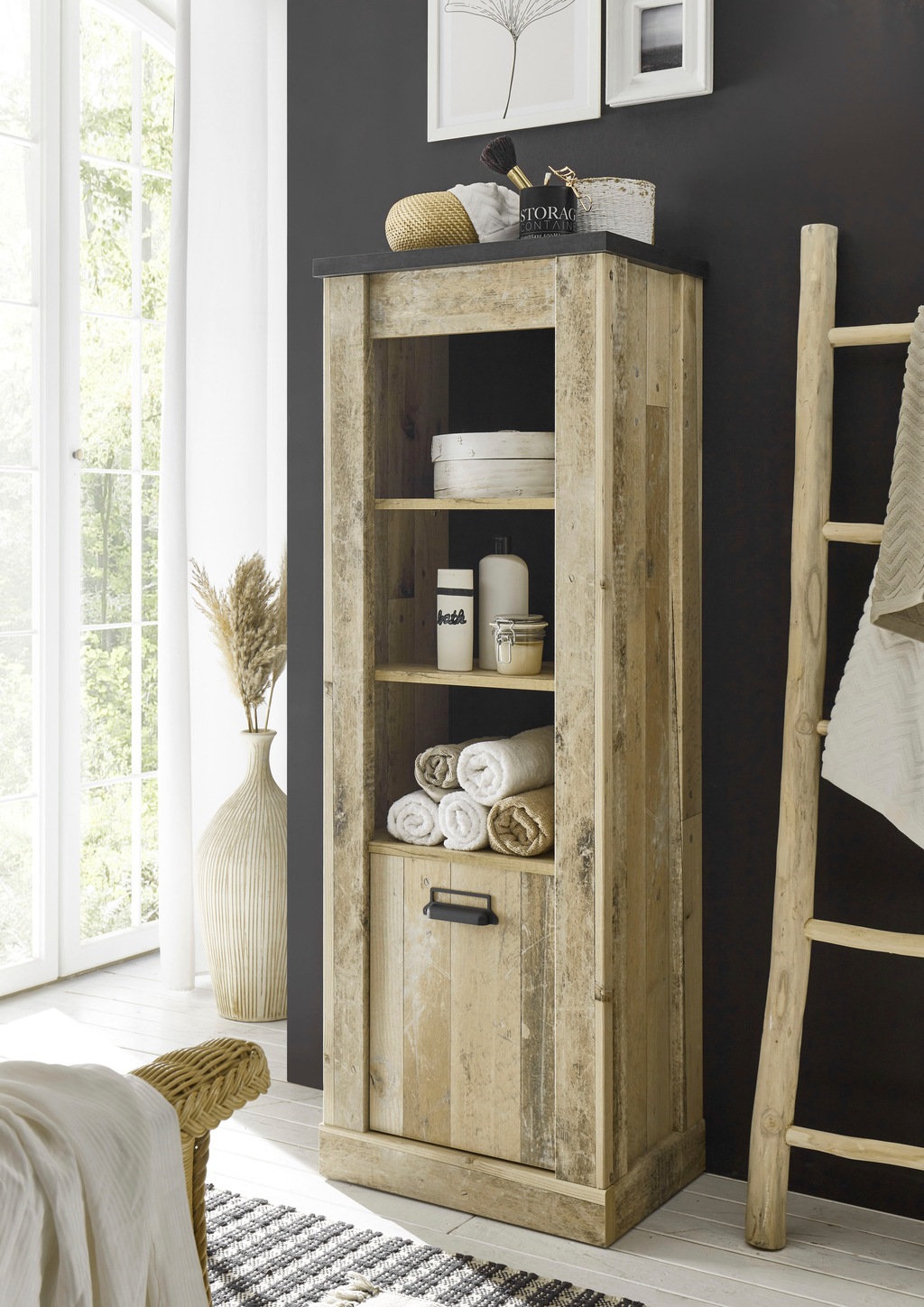 Home affaire Wäscheschrank "SHERWOOD Hochkommode Kommode Schrank", in moder günstig online kaufen