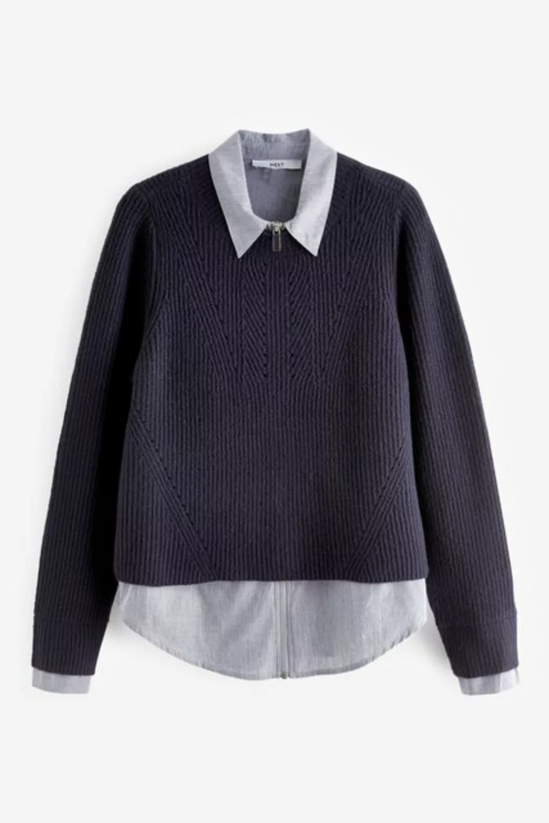 Next 2-in-1-Pullover Pullover mit Blusendetail und Reißverschluss (1-tlg) günstig online kaufen
