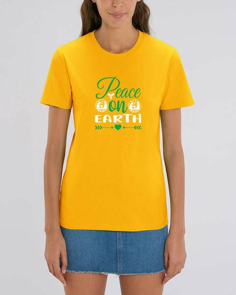 "Peace On Earth" Print T-shirt Aus Bio Baumwolle günstig online kaufen