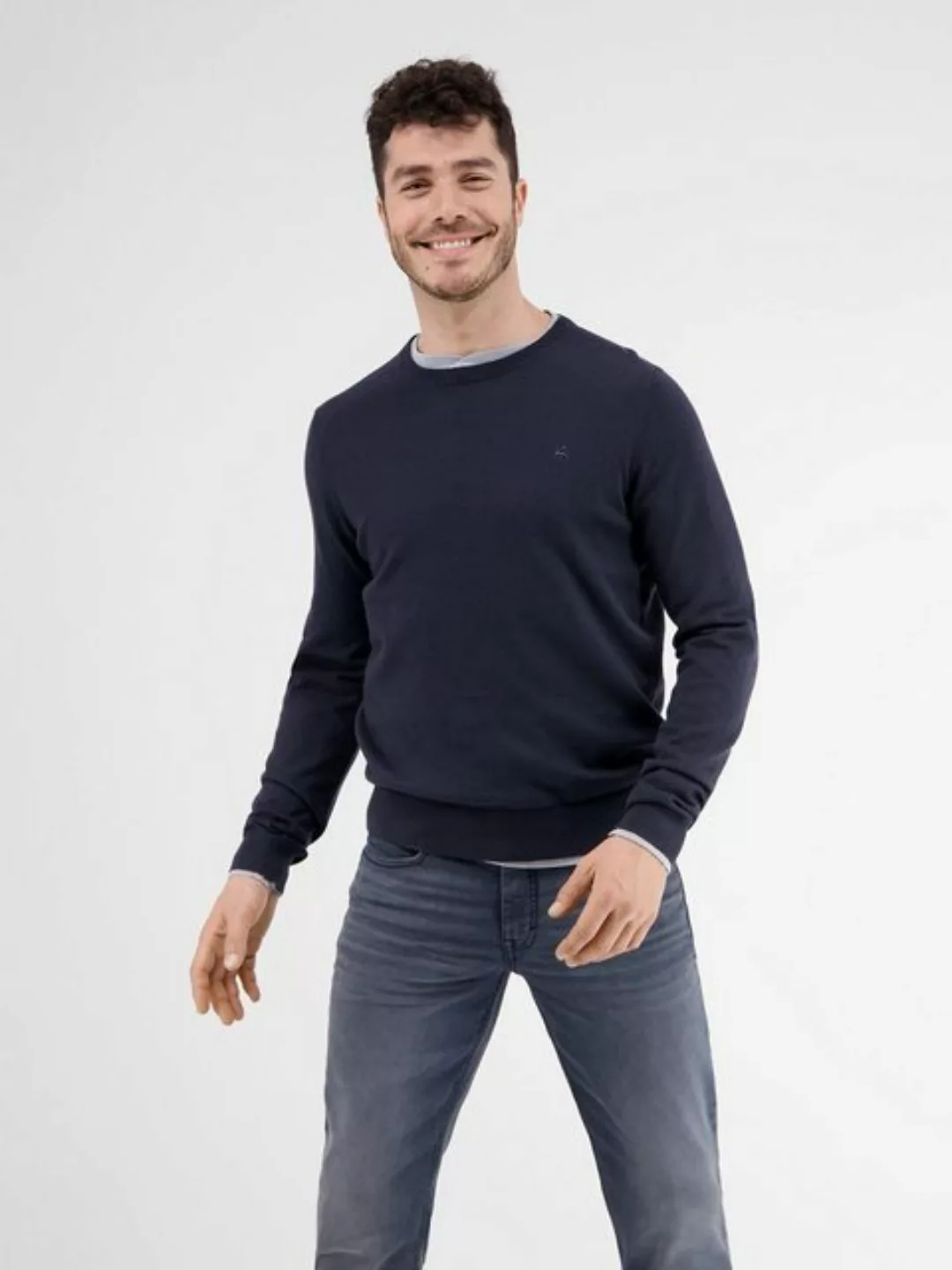 LERROS Strickpullover "LERROS Lässiger Flachstrickpullover" günstig online kaufen