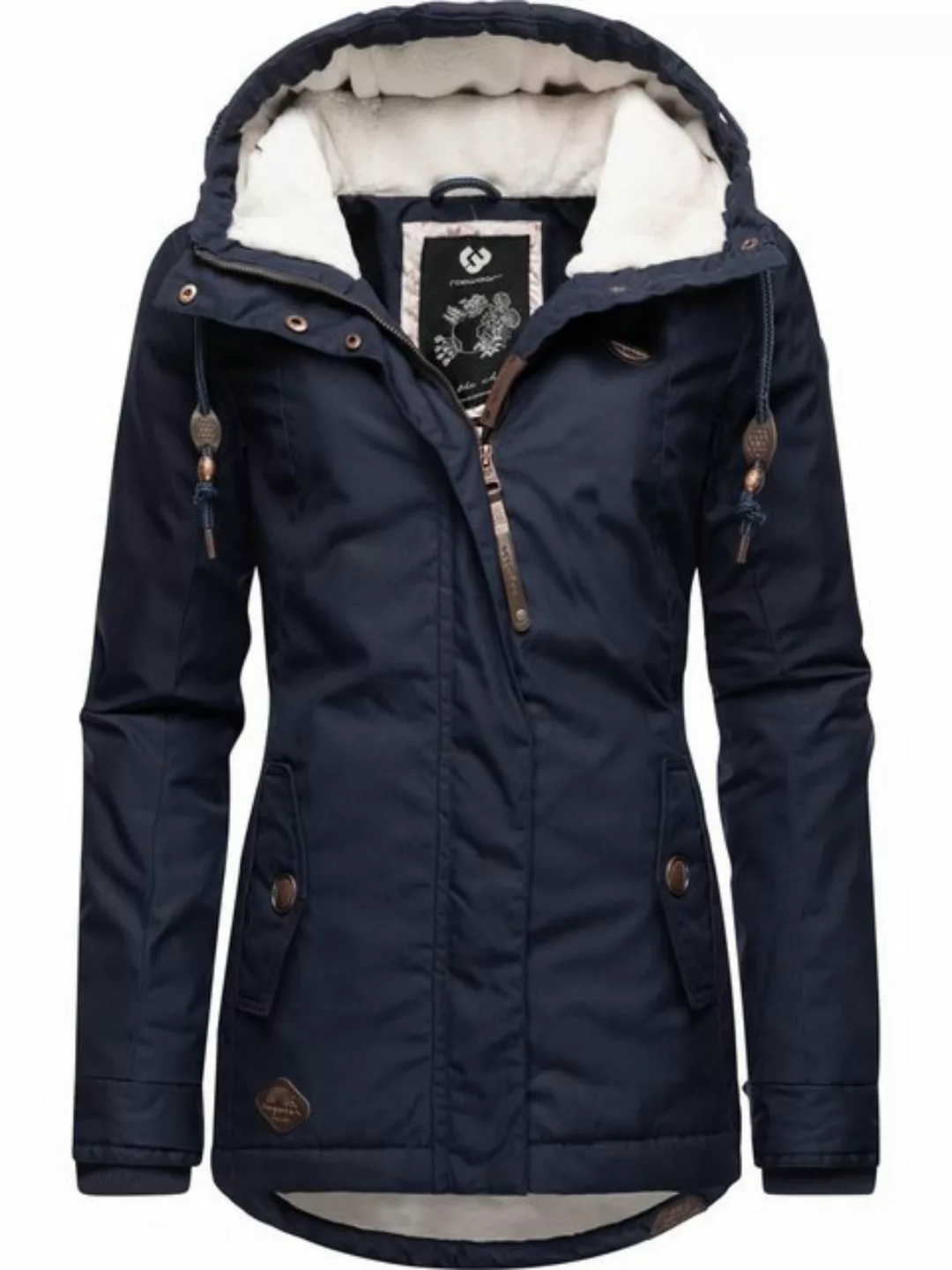 Ragwear Winterjacke Monade Damen Winterparka mit Kapuze und m. Fleece gefüt günstig online kaufen