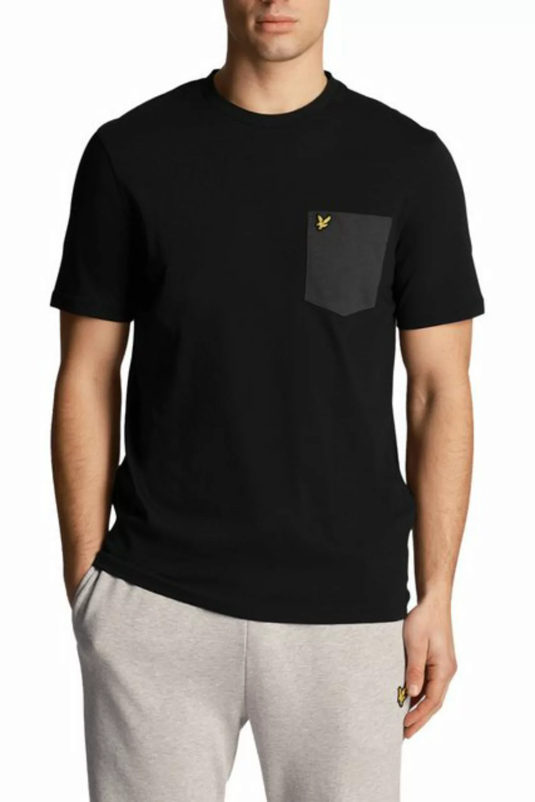 Lyle & Scott T-Shirt Basic Herren, 100% Baumwolle, Kontrast Brusttasche günstig online kaufen