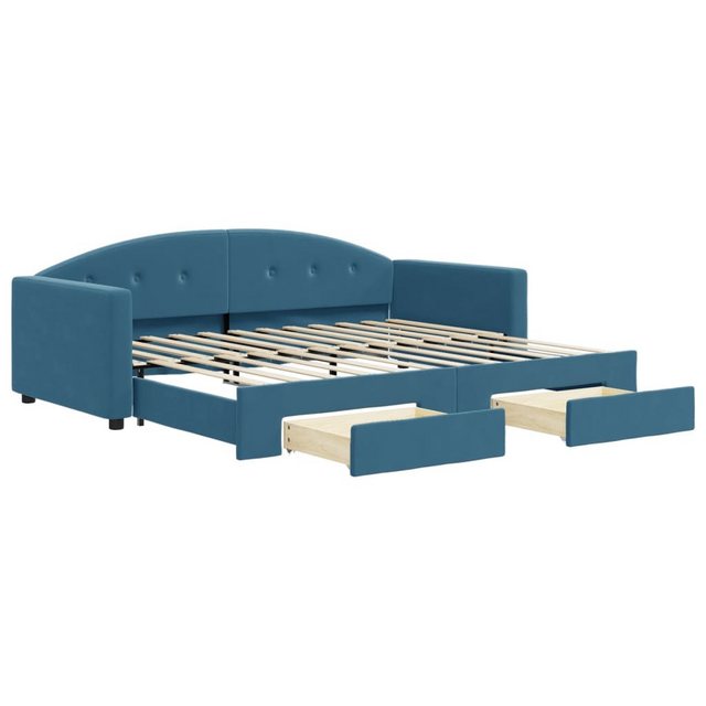 vidaXL Gästebett Gästebett Tagesbett mit Rollbett und Schubladen Blau 90x20 günstig online kaufen