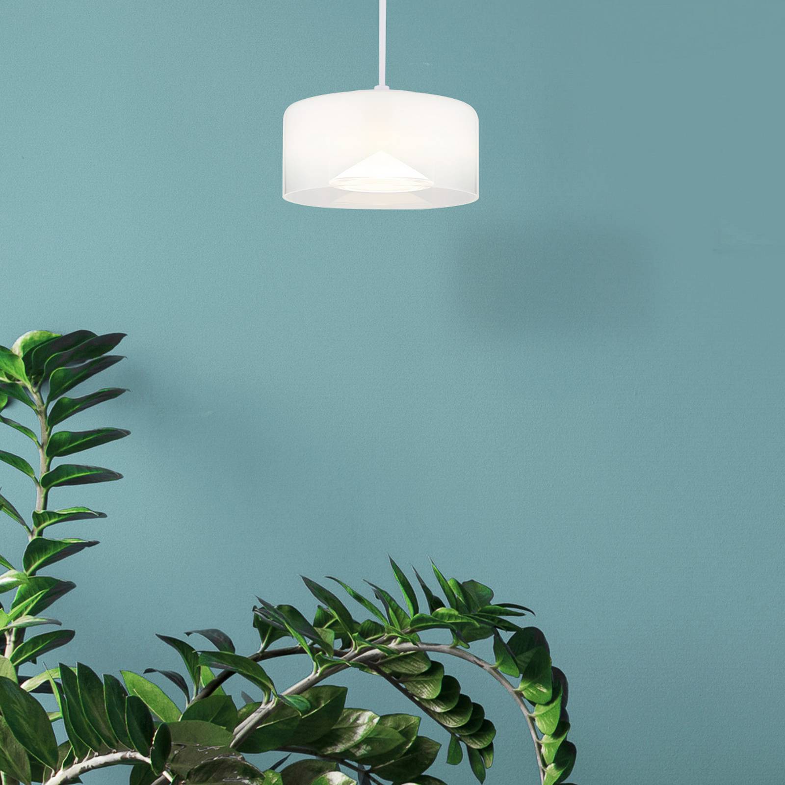 LED-Hängeleuchte Belinda, Ø 15 cm, weiß, Glas günstig online kaufen