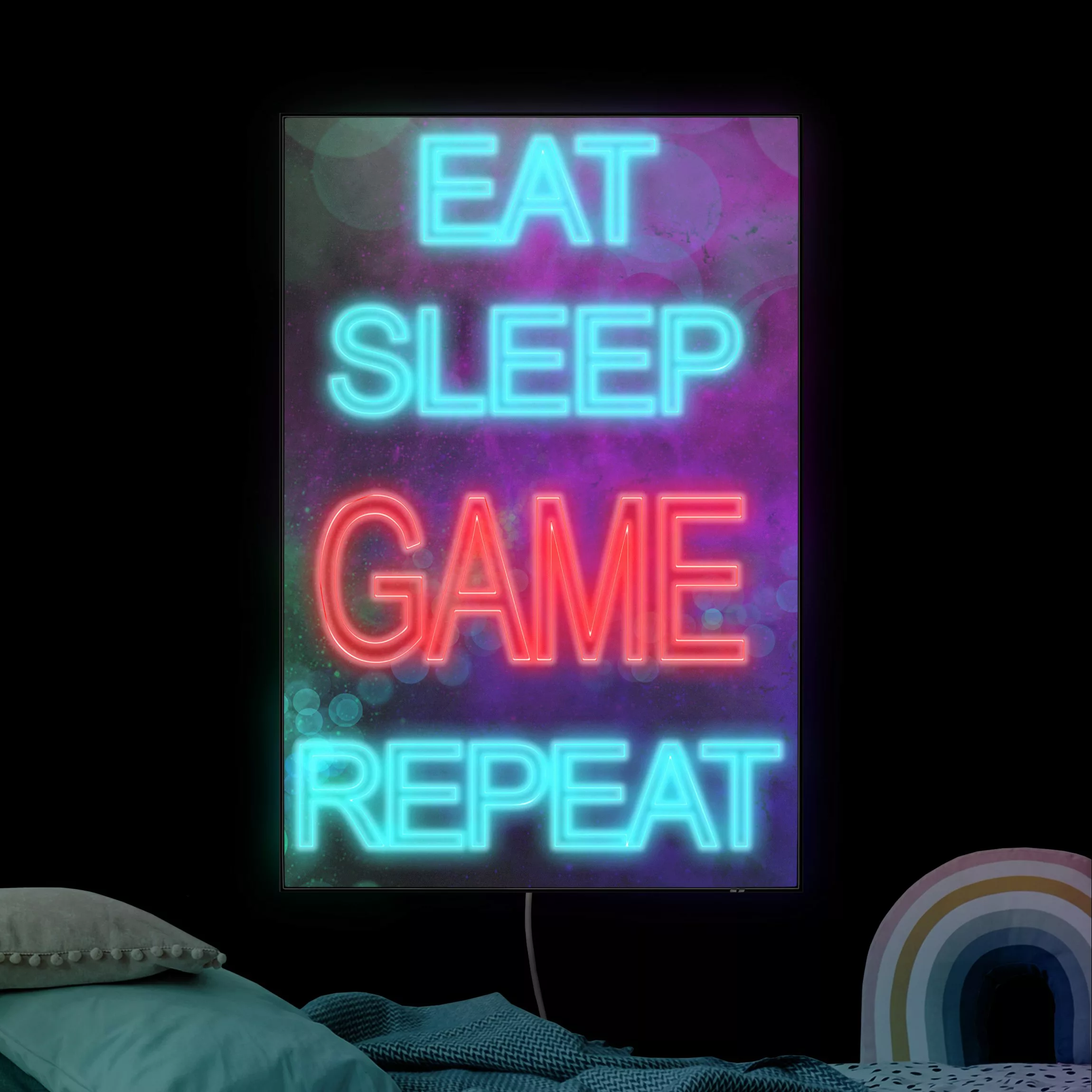 LED-Wechselbild Gaming Spruch Neon günstig online kaufen