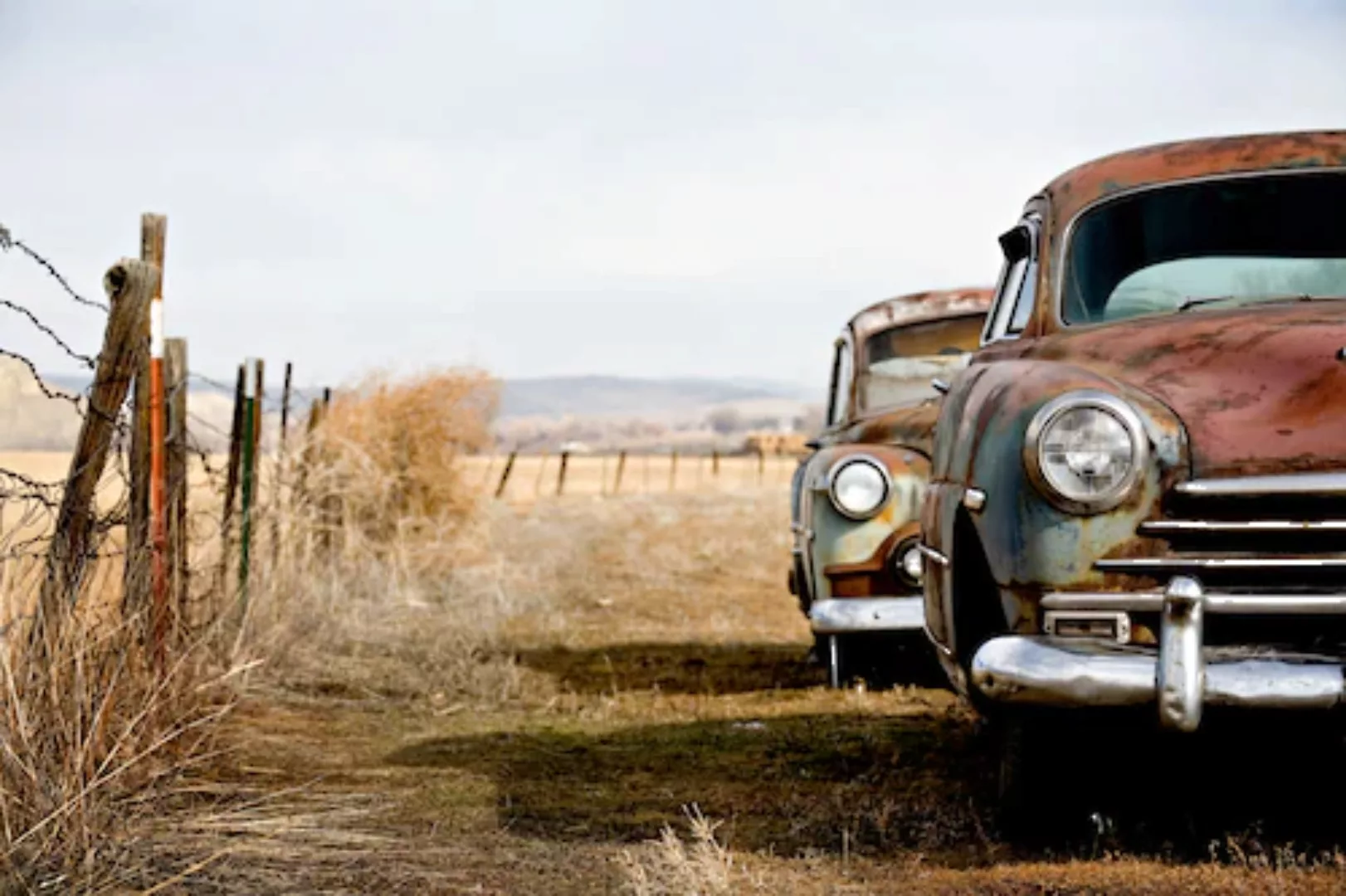Papermoon Fototapete »Vintage Rusting Cars« günstig online kaufen