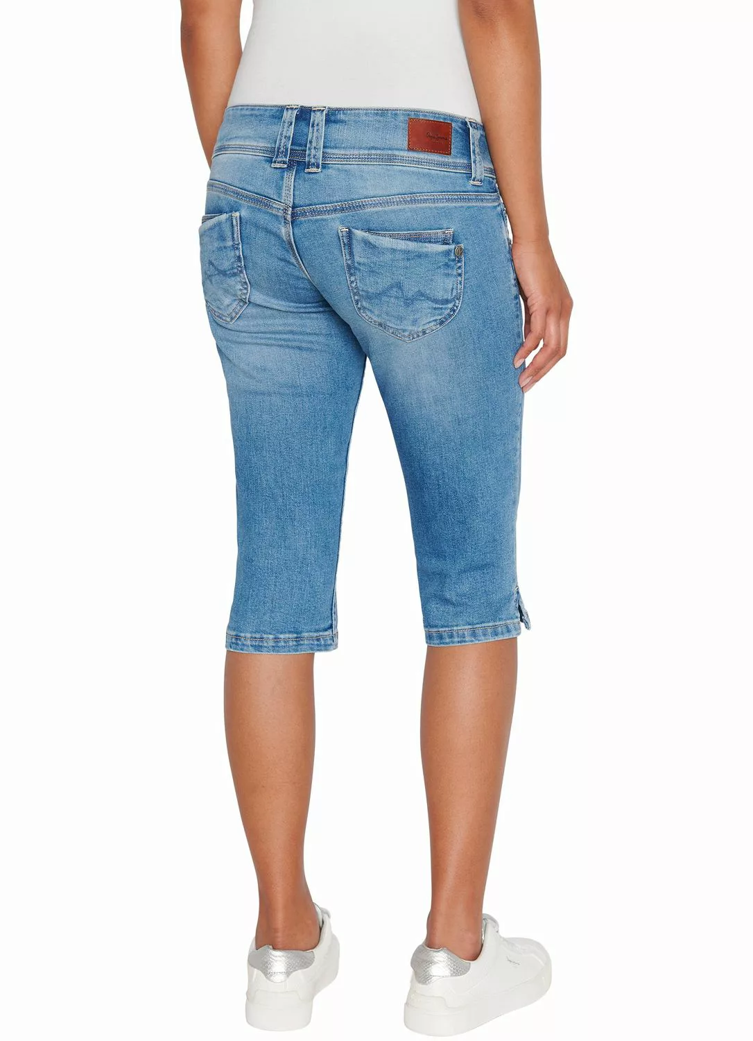 Pepe Jeans Damen Bermuda Short SLIM CROP LW - Slim Fit - Blau - Blue Denim günstig online kaufen