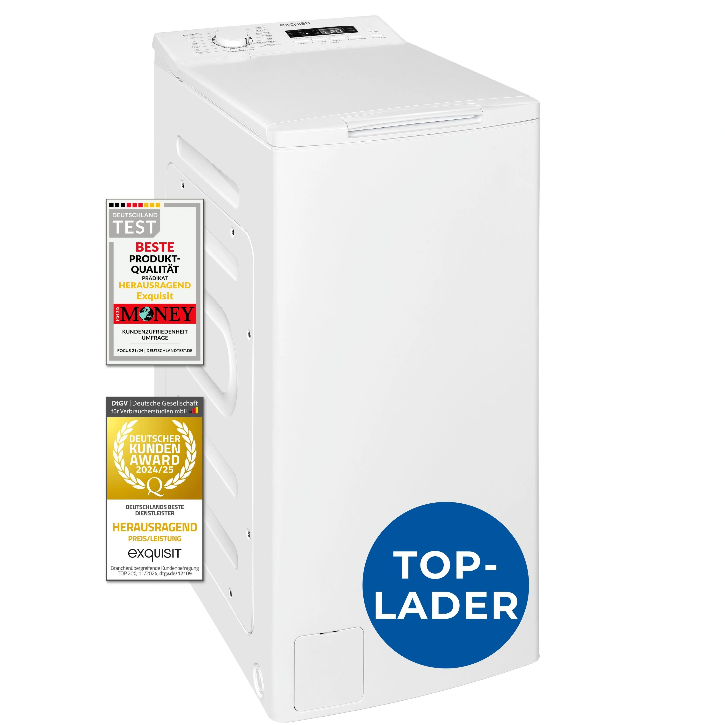 exquisit Waschmaschine »LTO1207-030Aweiss«, 7,5 kg, 15 Programme, Restlaufz günstig online kaufen