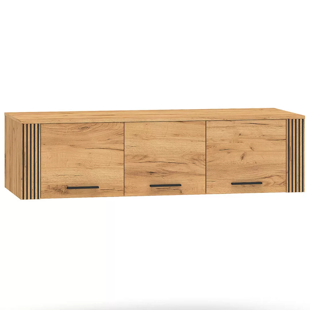 Aufsatzschrank 150 cm breit 3 Türig modern in Eiche URBANIA-131 günstig online kaufen