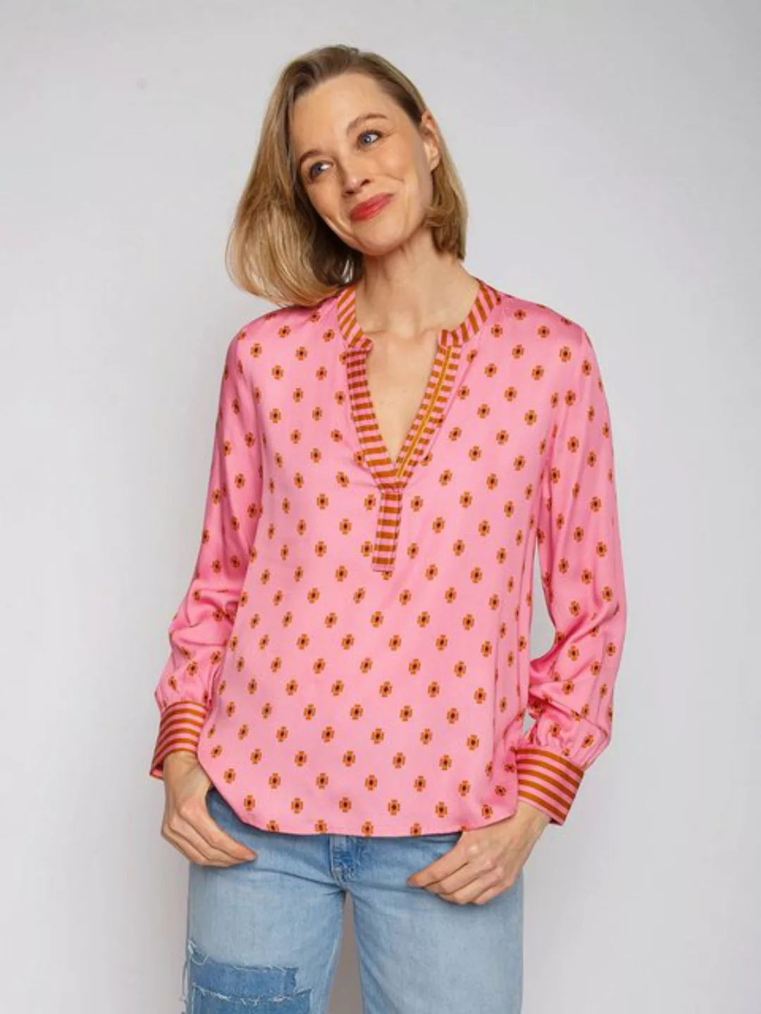 Emily Van Den Bergh Shirtbluse Pink Minimal Flowers günstig online kaufen