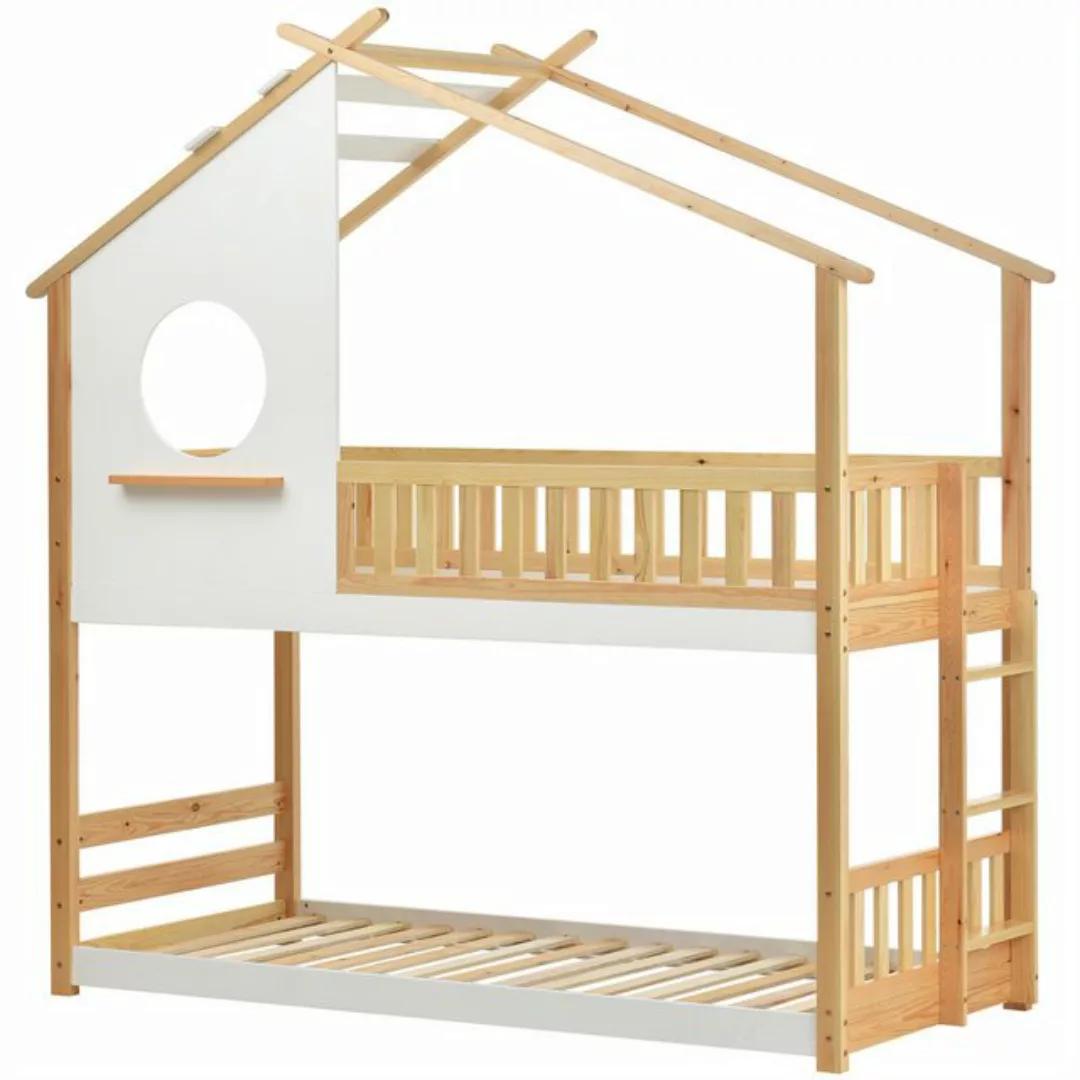 Sweiko Kinderbett Etagenbett,Hausbett,Massivholzbett, (mit Treppe,mit Falls günstig online kaufen