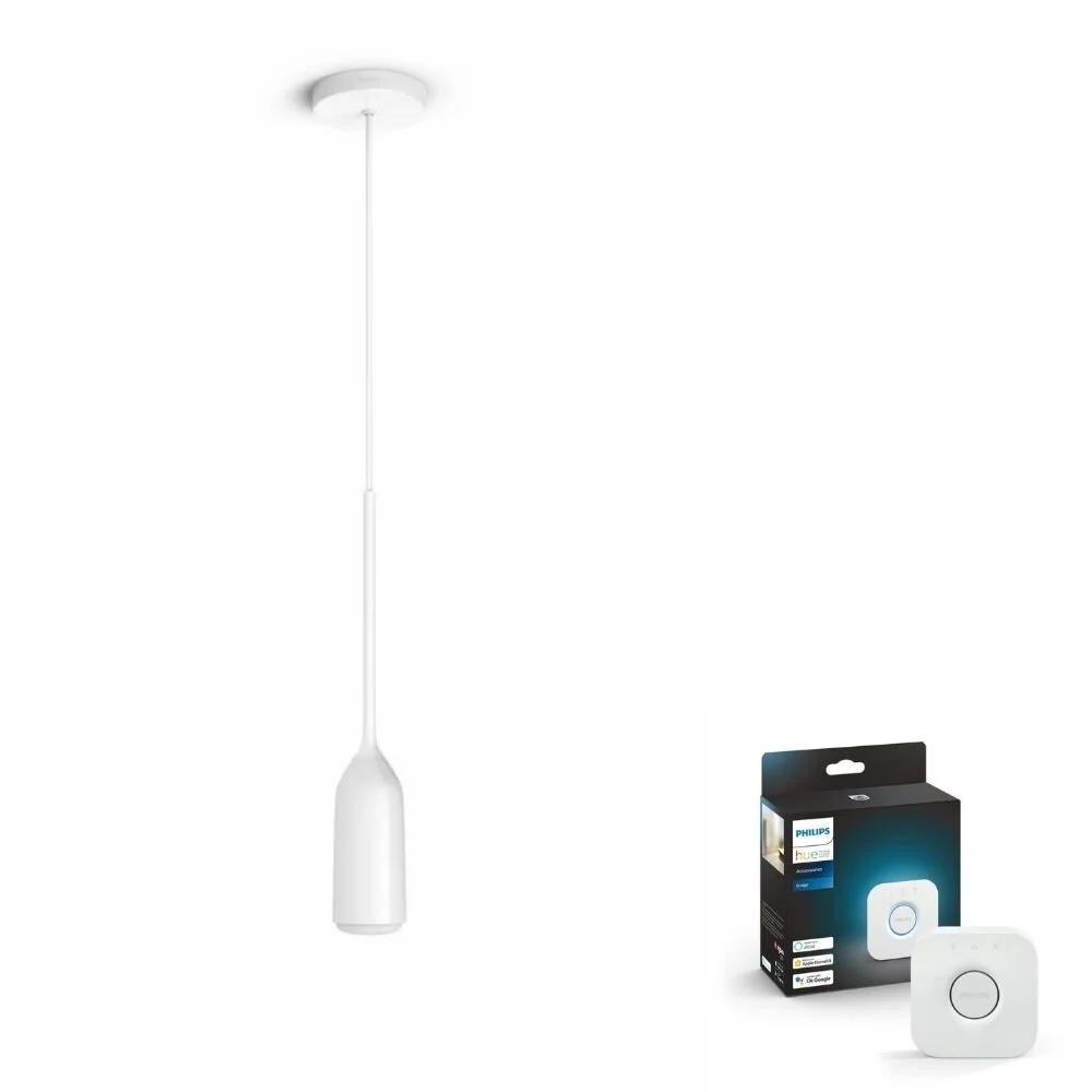 Philips Hue Bluetooth White Ambiance LED Pendelleuchte Devote in Weiß 9W 80 günstig online kaufen