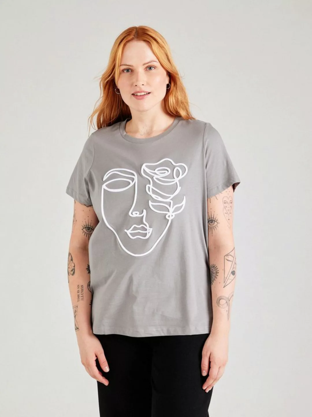 Vero Moda Curve T-Shirt VMCLINE OLLY (1-tlg) Stickerei günstig online kaufen