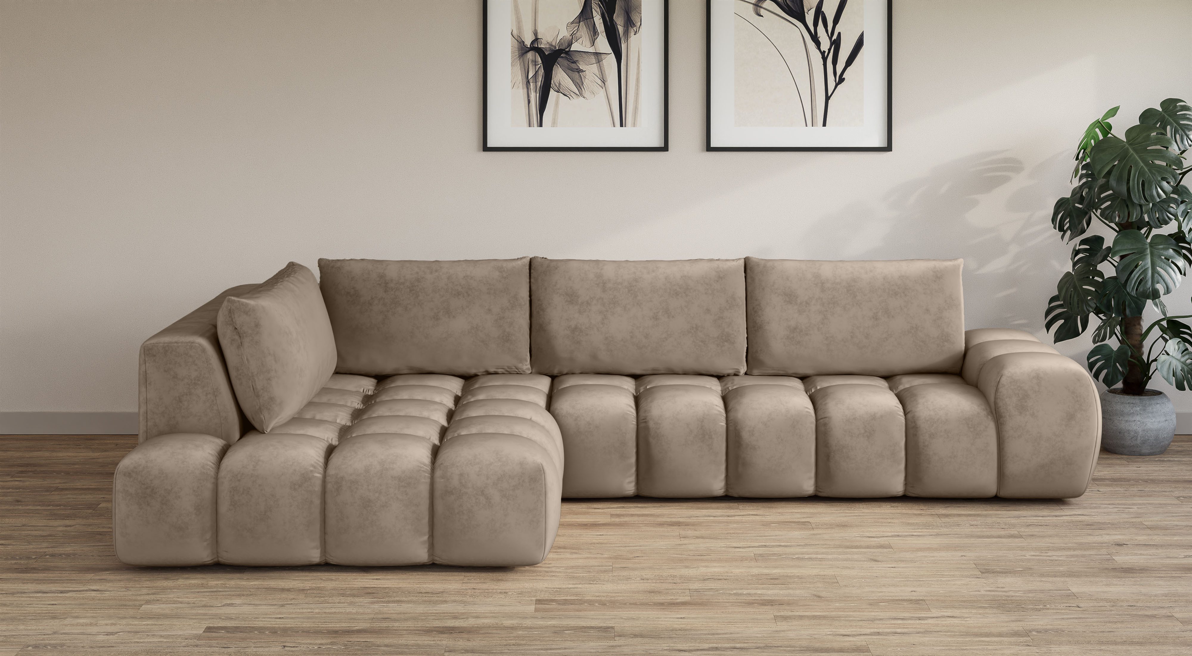 INOSIGN Ecksofa "AZITA Designsofa, elegant und bequem L-Form, Bubble-Optik" günstig online kaufen
