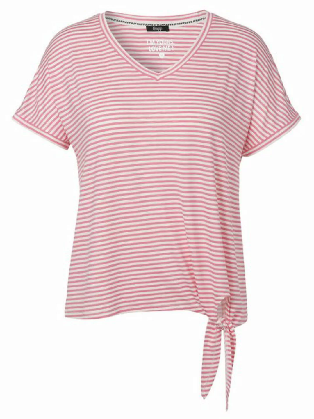 FRAPP V-Shirt mit Knoten am Saum günstig online kaufen
