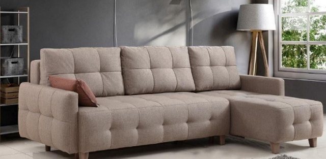 Xlmoebel Ecksofa Neues Textilsofa in L-Form mit beigen Polstern für das Woh günstig online kaufen