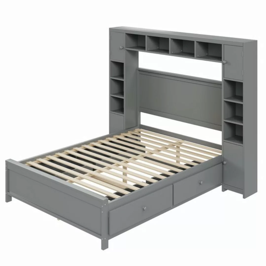 IDEASY Jugendbett Holzrahmenbett, Modulbett, 140*200, 4 Schubladen, Ablagef günstig online kaufen