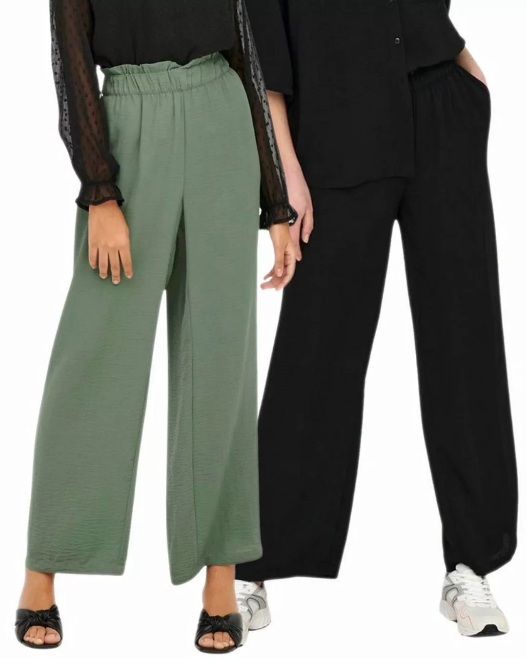 JDY Stoffhose (Set) High Waist Pants mit breiten Bein im Doppelpack günstig online kaufen