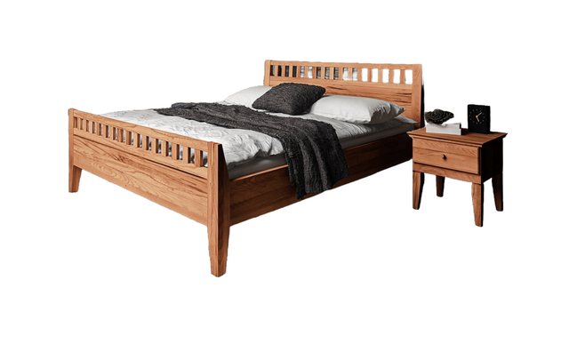 Natur24 Bett Bett Sydo 6 Sonderlänge 200x220 Kernbuche Holzkopfteil hohes F günstig online kaufen