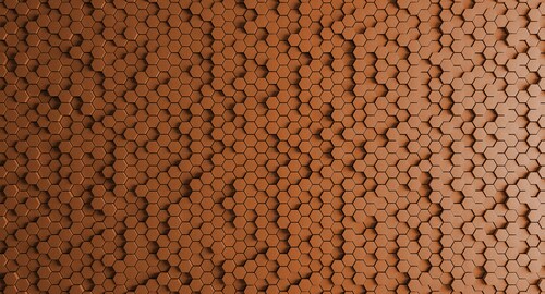 Fototapete  3D Honeycomb Orange 5,00m x 2,70m FSC® günstig online kaufen