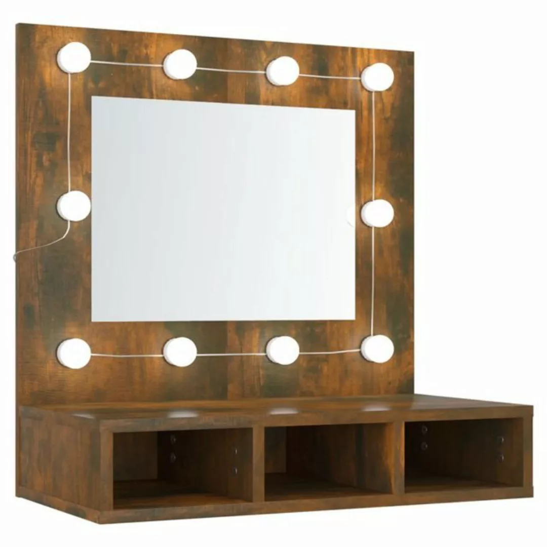 vidaXL Badezimmerspiegelschrank Spiegelschrank mit LED Räuchereiche 60x31,5 günstig online kaufen