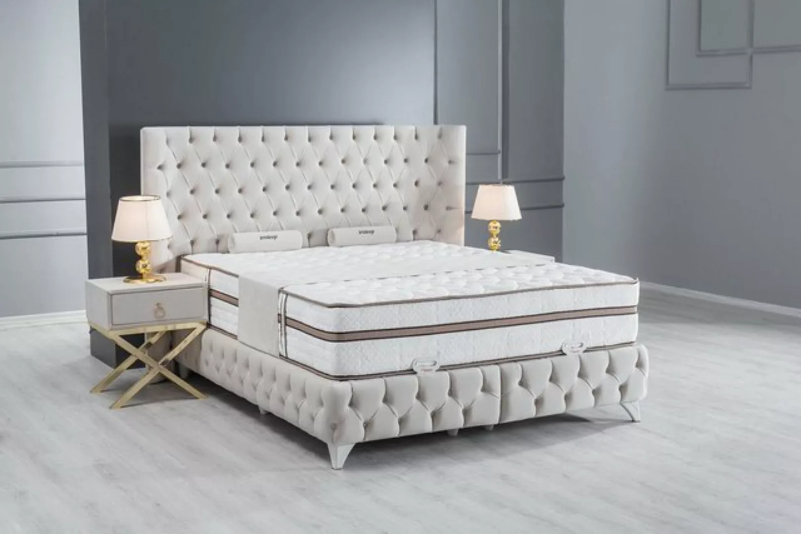 Villa Möbel Boxspringbett AMORE (Bett Set, Bettset), Bettkasten mit XXL Sta günstig online kaufen