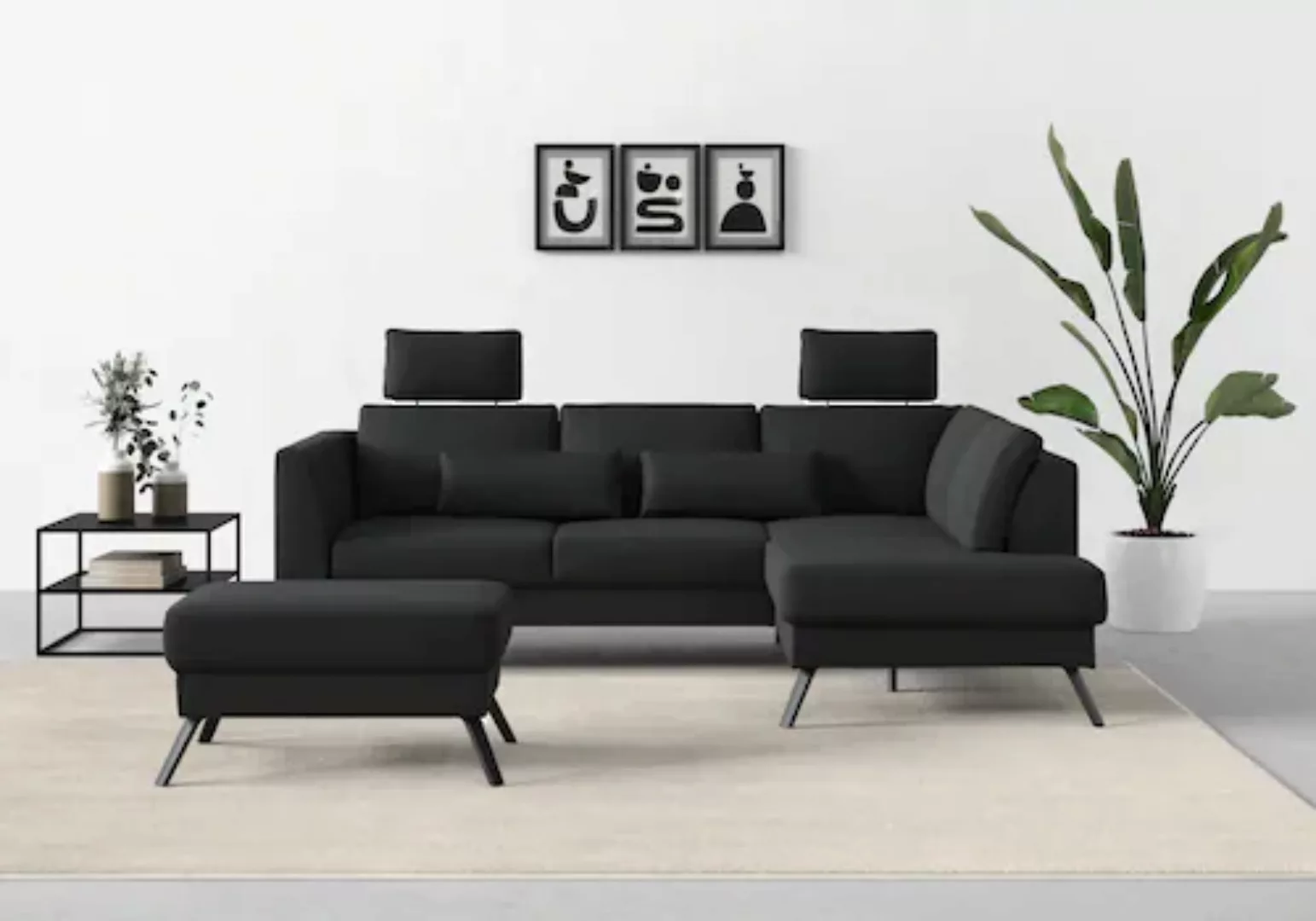 sit&more Ecksofa "Lindholm L-Form", mit Sitztiefenverstellung und Federkern günstig online kaufen