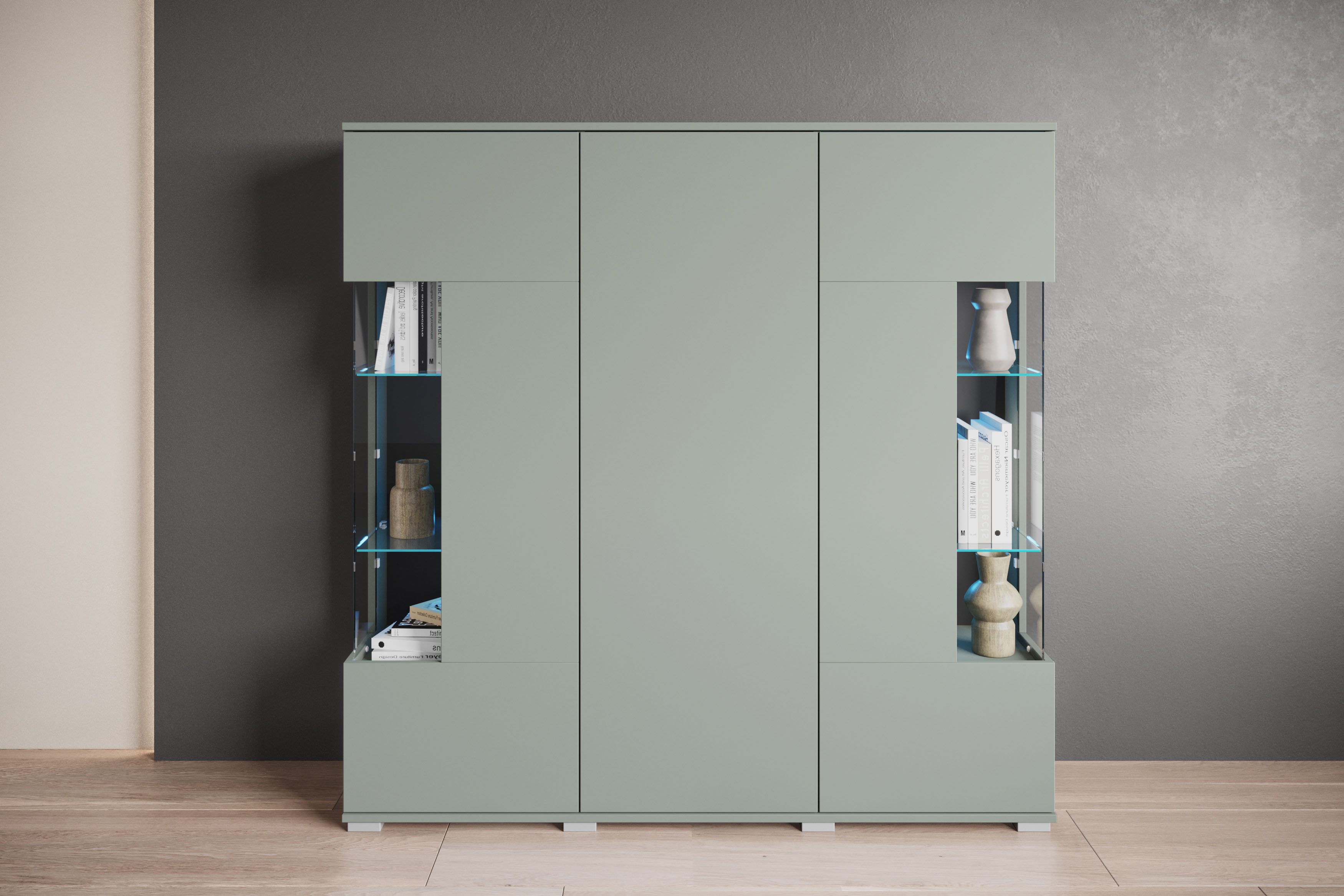 INOSIGN Highboard "Kenia", (1 St.), Modernes Highboard, mit Glastüren, Brei günstig online kaufen