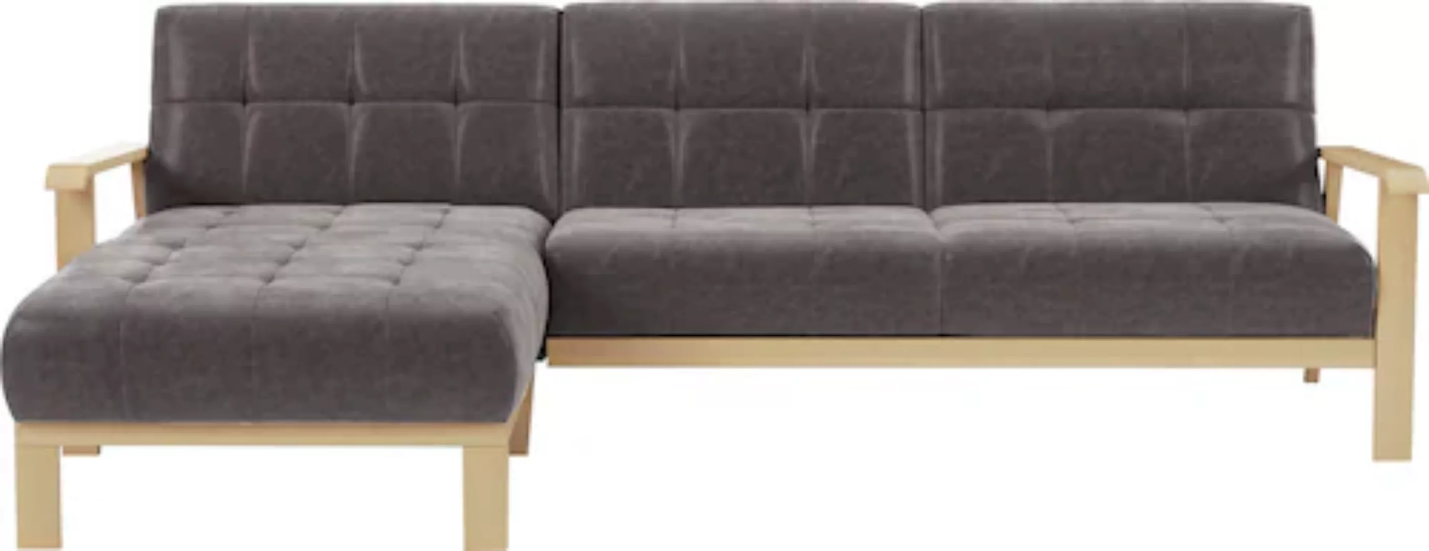 sit&more Ecksofa »Billund L-Form«, Armlehnen aus Buchenholz in natur, versc günstig online kaufen