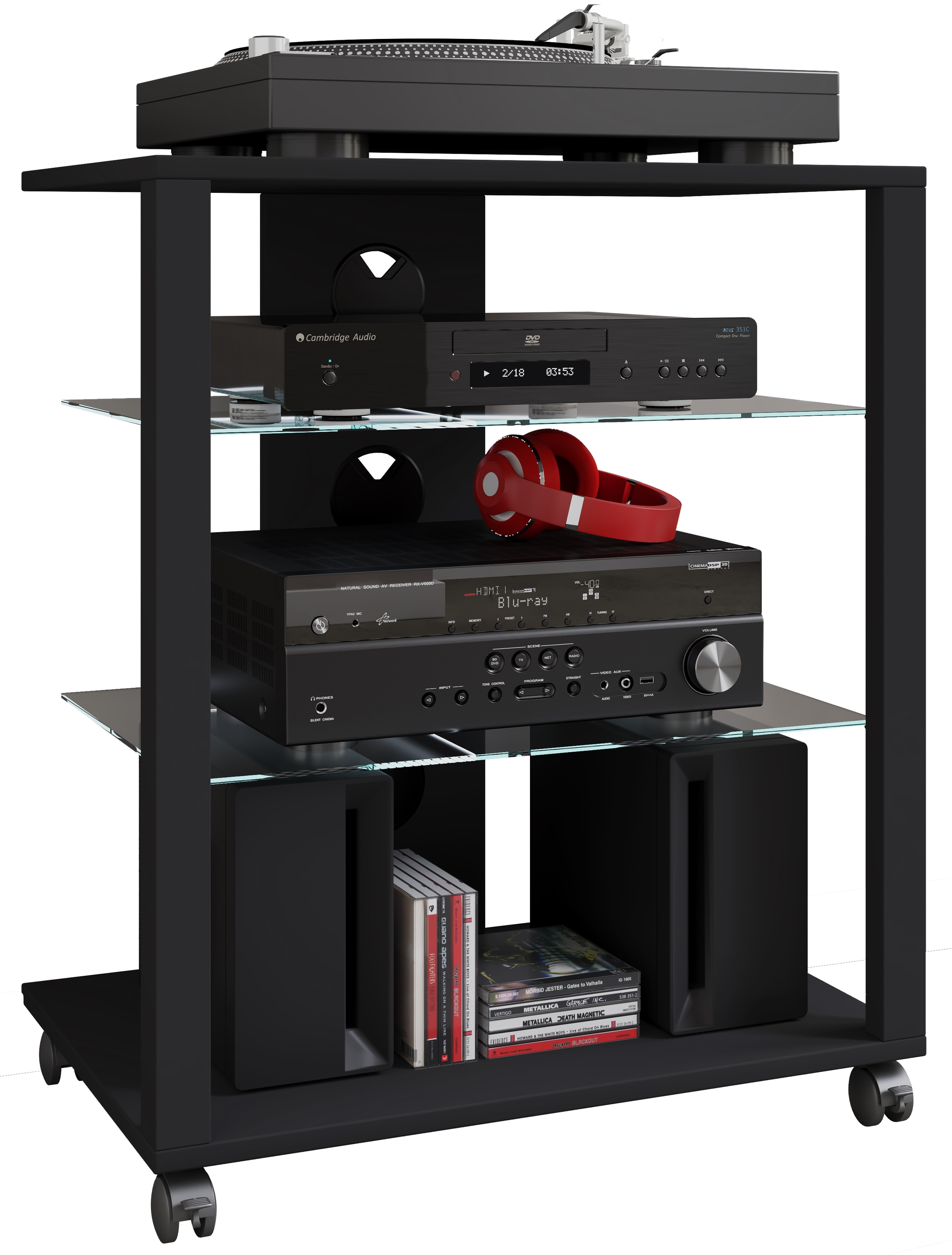 VCM Media-Board "VCM Hifi Holz Möbel  Rack Schrank Phono Regal mit Rollen günstig online kaufen