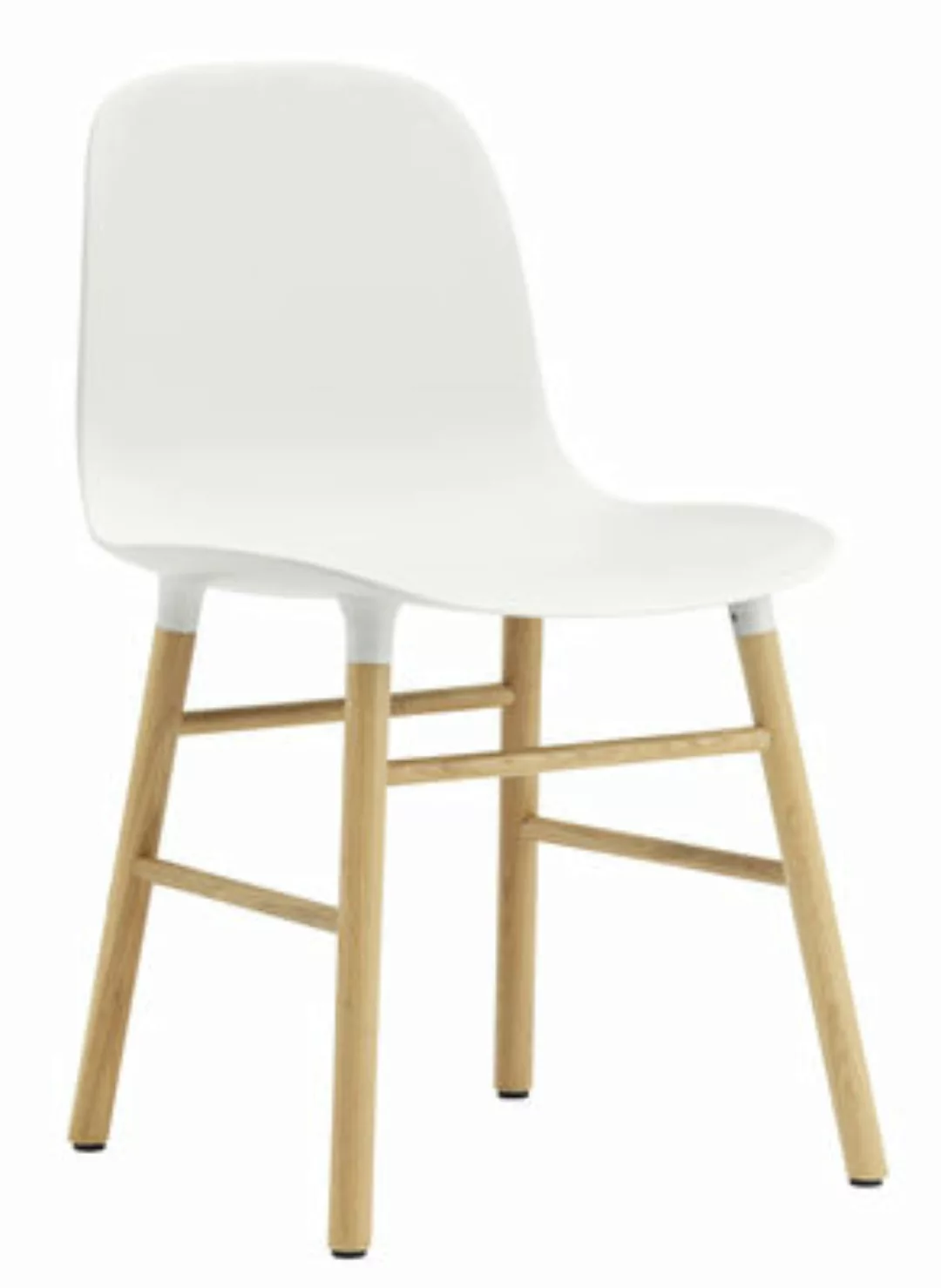 Stuhl Form plastikmaterial weiß holz natur / Stuhlbeine aus Eiche - Normann günstig online kaufen