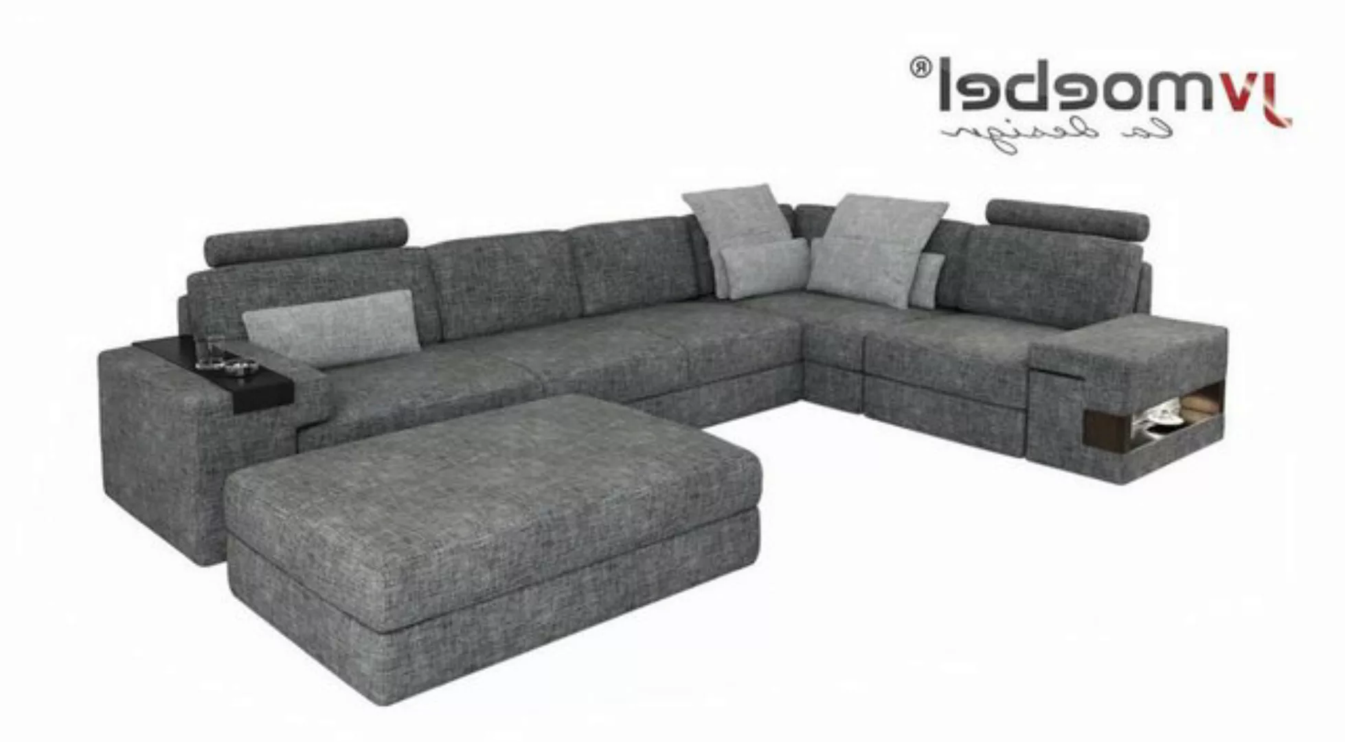 Xlmoebel Ecksofa Neues Ecksofa mit Hocker in modernem und elegantem Design günstig online kaufen