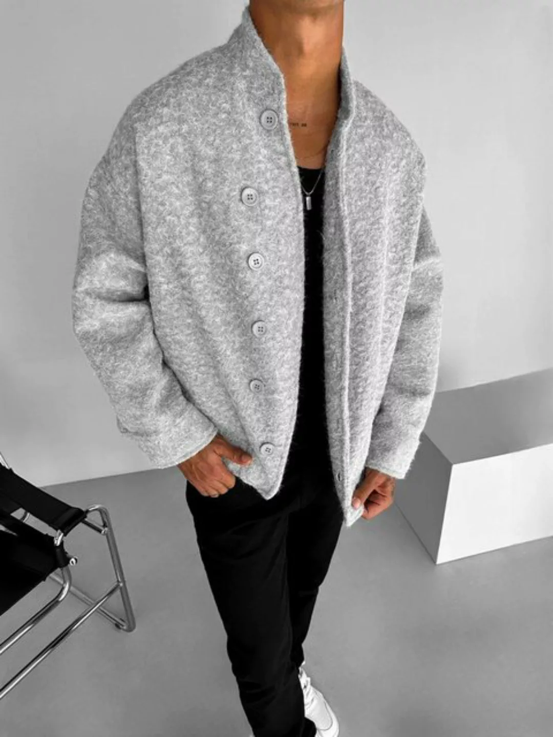 Abluka Winterjacke Trendige Oversize Wollmischung Jacke – Stilvoll & bequem günstig online kaufen