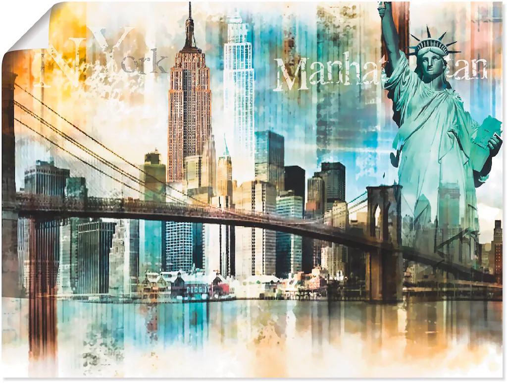 Artland Wandbild "New York Skyline Collage IV", Amerika, (1 St.), als Leinw günstig online kaufen